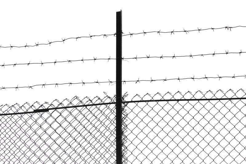 Chain Link Fence with Barbed Wire